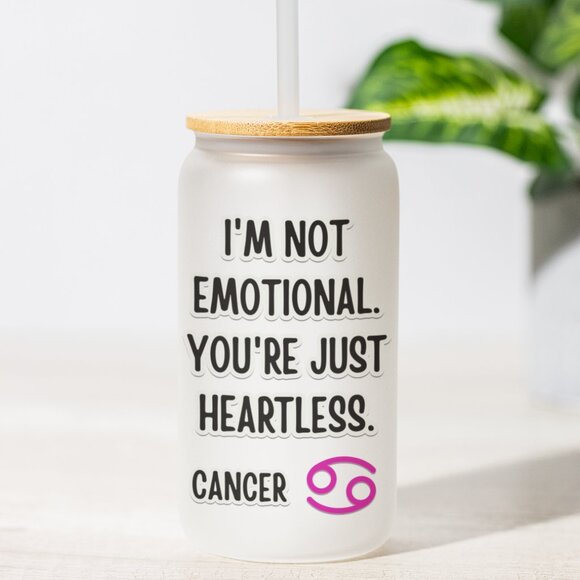 Funny Cancer Tumbler, Zodiac Sign Gift for June July Birthday, Horoscope Cup - Picture 1 of 7